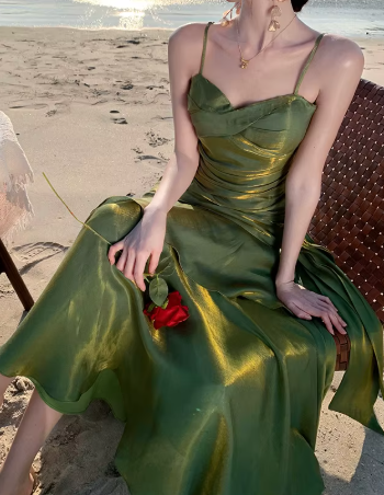 Elegant Ruffles Spaghetti Strap Graduation Birthday Evening Party Maxi Dress - Image 12