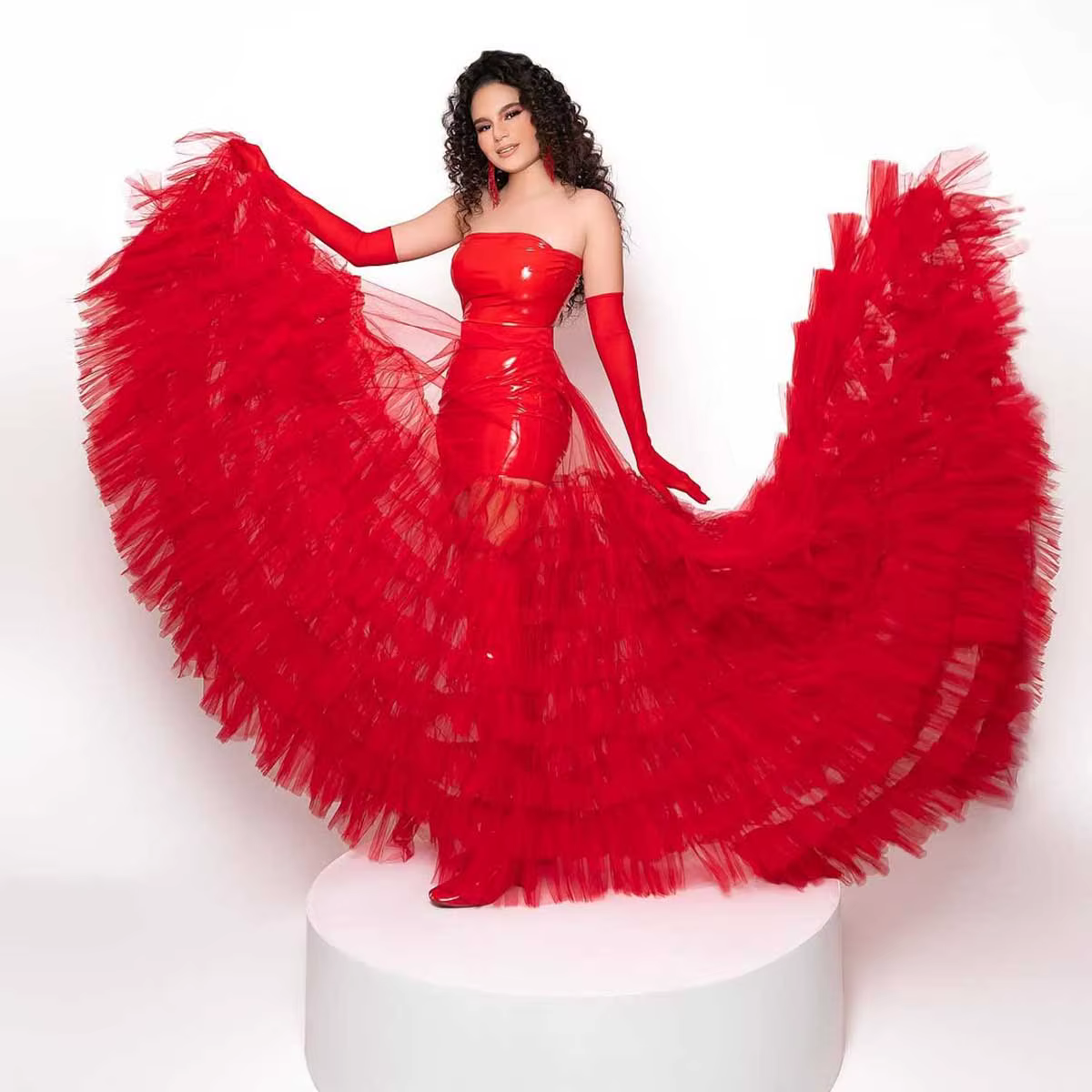 Elegant Sheer Layered Tulle Overskirt A-LINE Detachable Train Wedding Maxi Dress