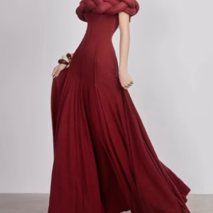 Elegant Slimming Solid Strapless Sleeveless High Waist Temperament Maxi Dress