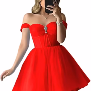 Elegant Sparkly Tulle Homecoming Off Shoulder Teens Puffy Sweetheart A Line Prom Mini Dresses
