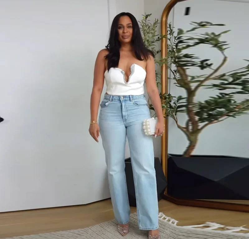 Elegant Strapless V-neck Backless Tube Vest Tops Hip Package Mini Skirt 2 Piece Sets - Image 5