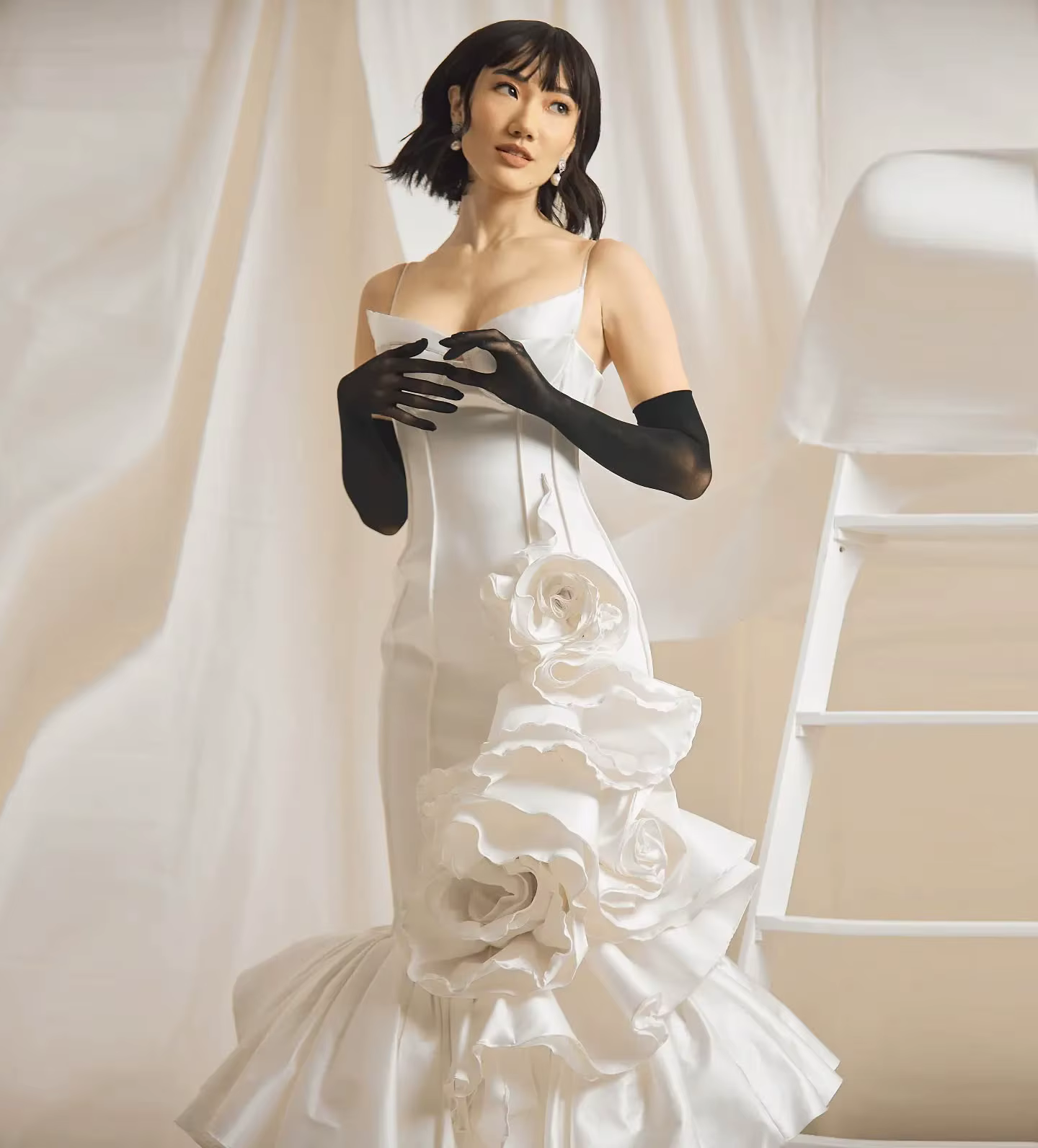 Elegant Strapless With Bright Line Decoration Ankle Length Floral Engagement Eveing Maxi Dresses - Image 2