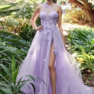 Elegant Sweetheart Neck A-Line Sleeveless Lace Prom Wedding Guest Dresses