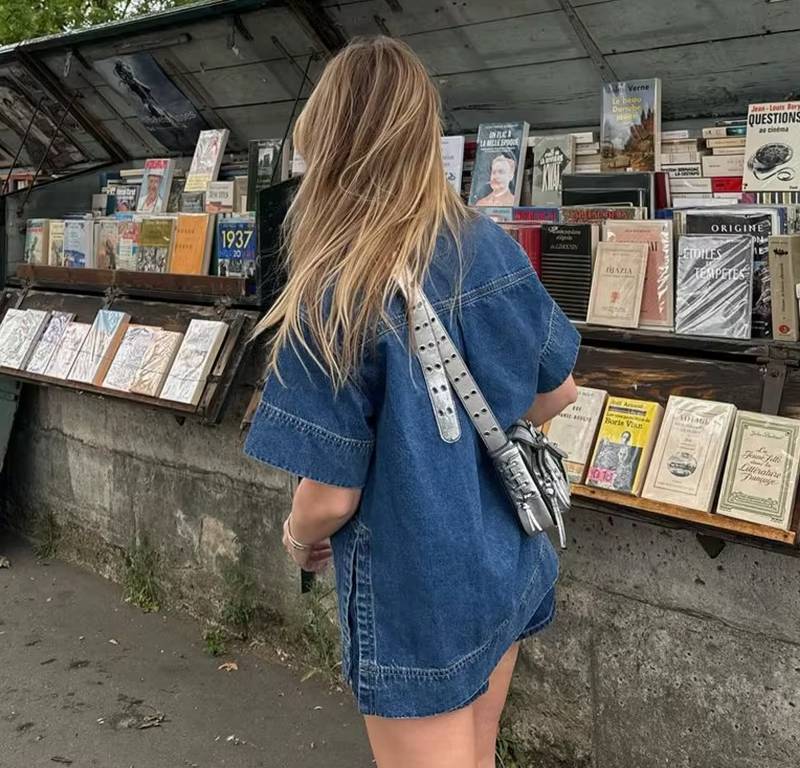 Elegant V-neck Patchwork Half Sleeve Split Shirt Mini Tops And Skirt 2 Piece Set - Image 8