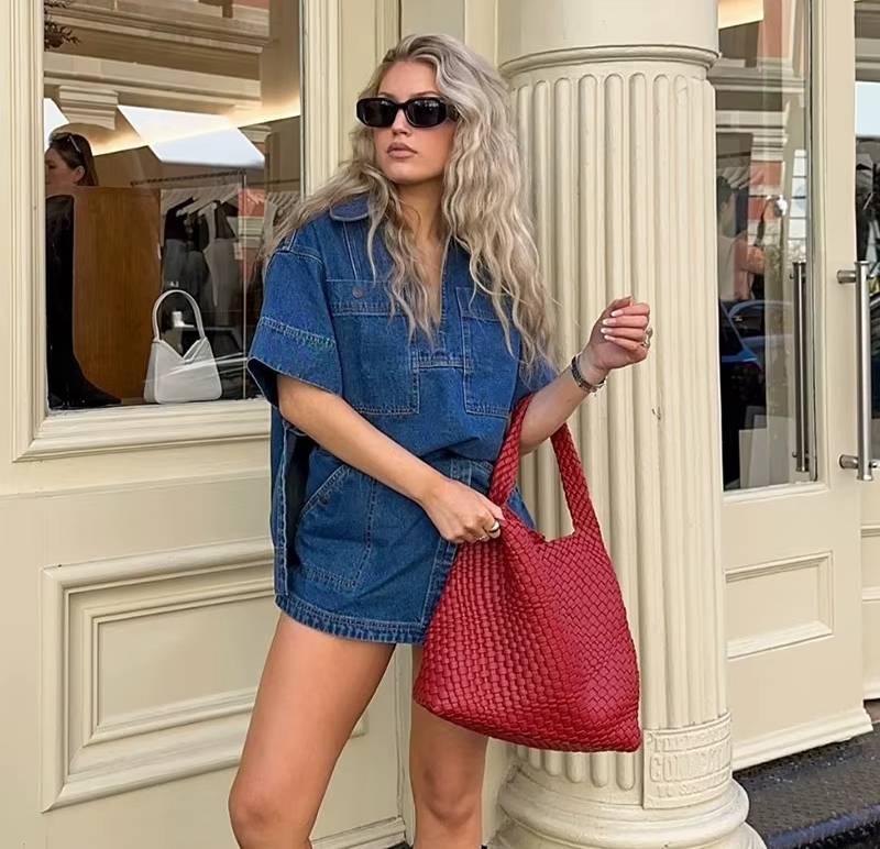 Elegant V-neck Patchwork Half Sleeve Split Shirt Mini Tops And Skirt 2 Piece Set - Image 2