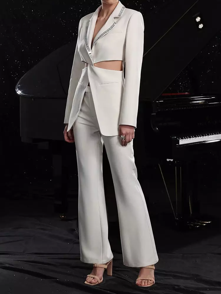 Elegant With Cut-Out Waist And Rhinestone Decoration 2-Piece Set - Image 4