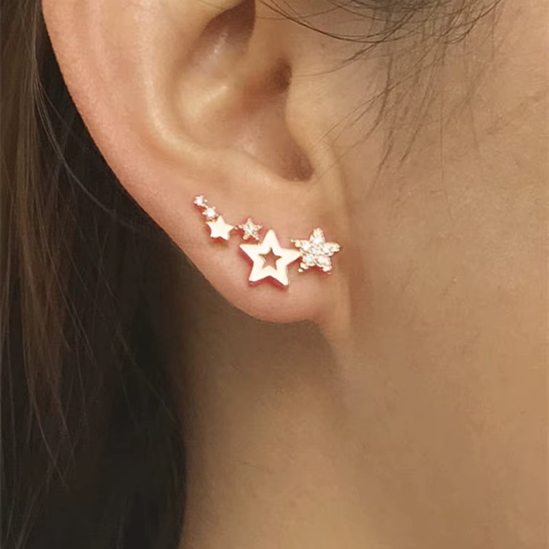 Elegant Zircon Rhinestone Mini Star Party Birthday Earrring