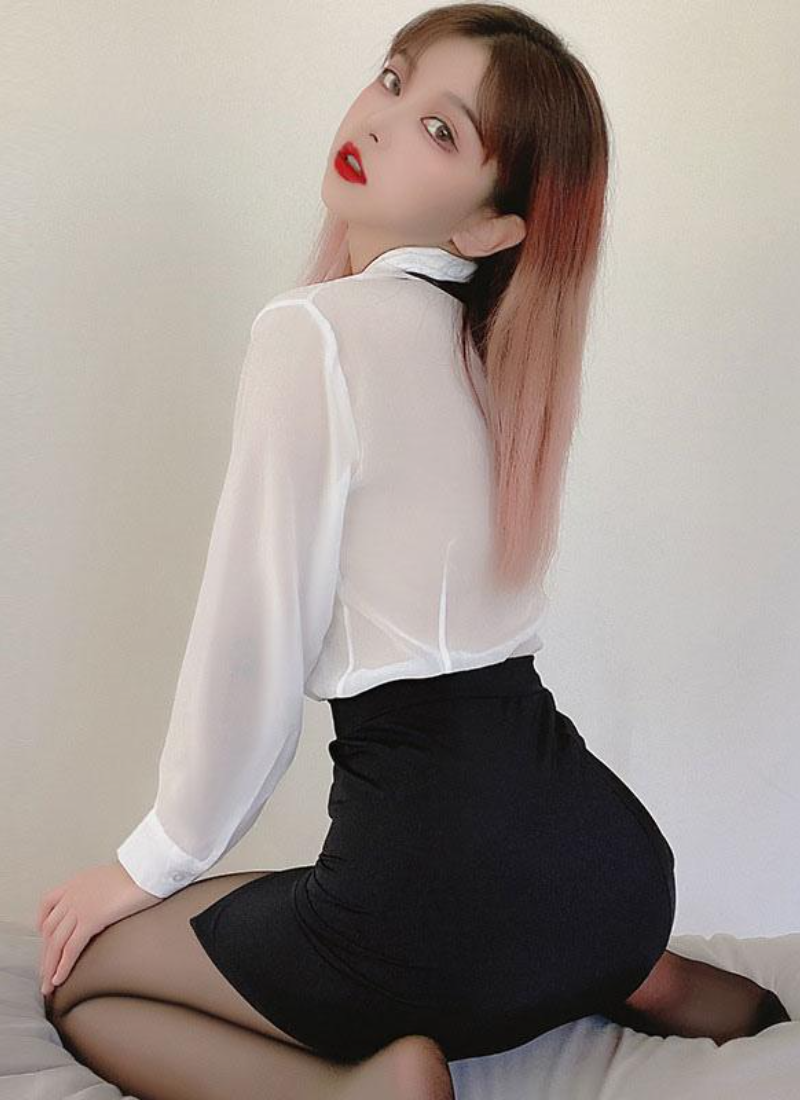 Erotic Sexy Costume 4-Piece Set Cravat T-Back Skirt Top Outfits - Image 4