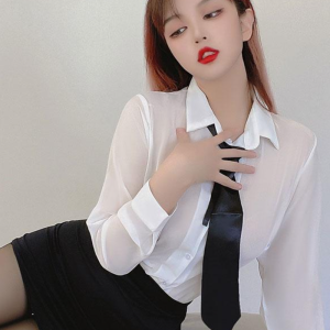 Erotic Sexy Costume 4-Piece Set Cravat T-Back Skirt Top Outfits