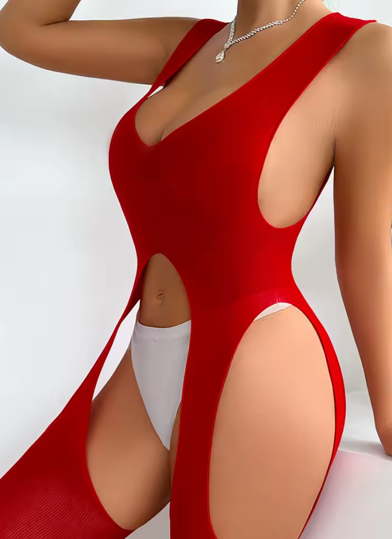 Erotic Transparent Bodystocking Bold Body Suit Open Crotch Costumes - Image 5