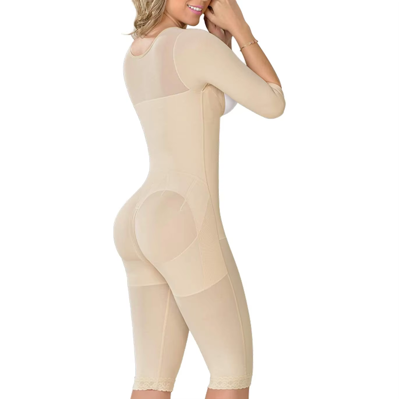 Full Body Seamless Corset Tummy Control Girdles with Hooks Open Bust Bodysuit Push Up - Image 3