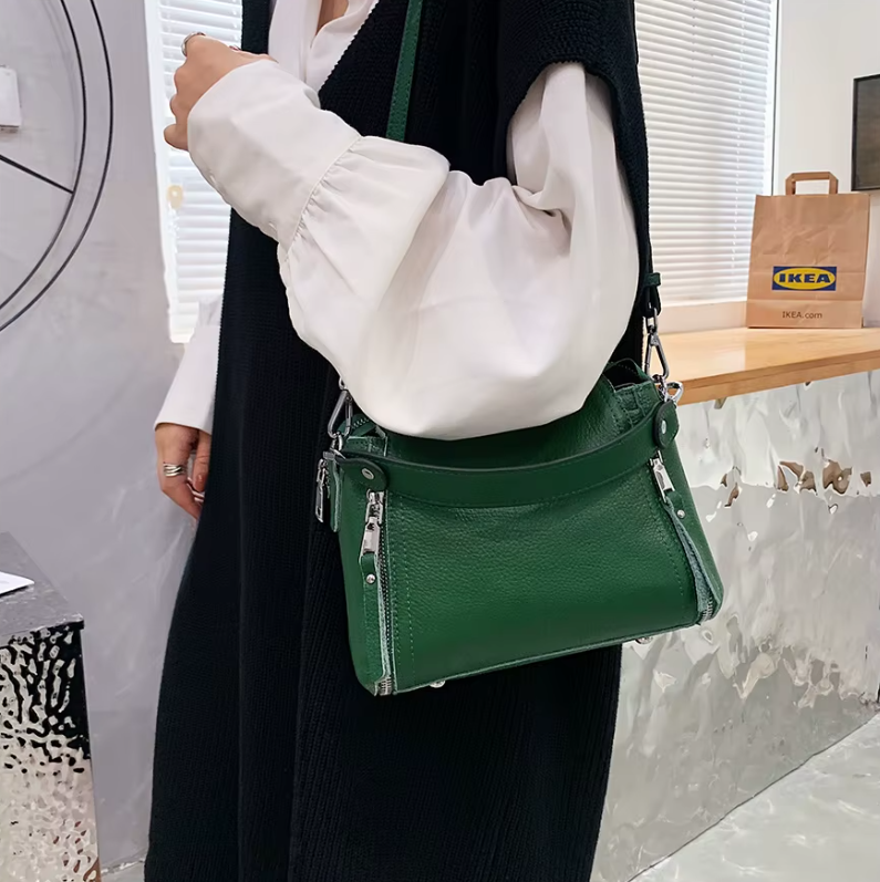 Genuine Leather Cowhide Shoulder Luxury Messenger Tote bag - Image 2