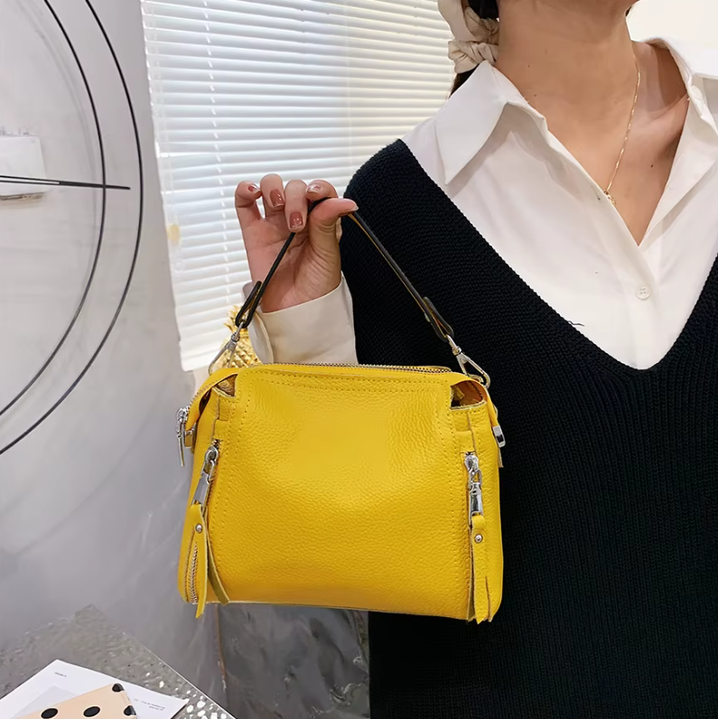 Genuine Leather Cowhide Shoulder Luxury Messenger Tote bag - Image 5