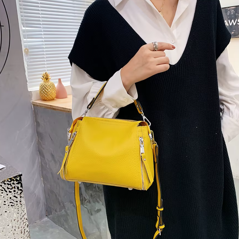 Genuine Leather Cowhide Shoulder Luxury Messenger Tote bag - Image 7