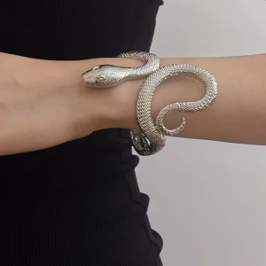 Gothic Punk Hip-hop Texture Bangles Party Snake-shaped Open Bracelets