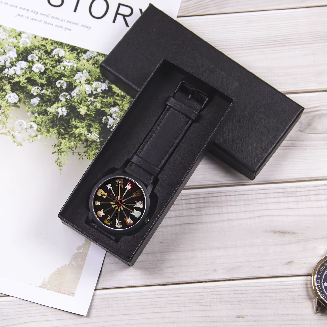 Guitar Chronograph Wrist Original Musical Instrument Hand Clock Unique Watch - Image 6