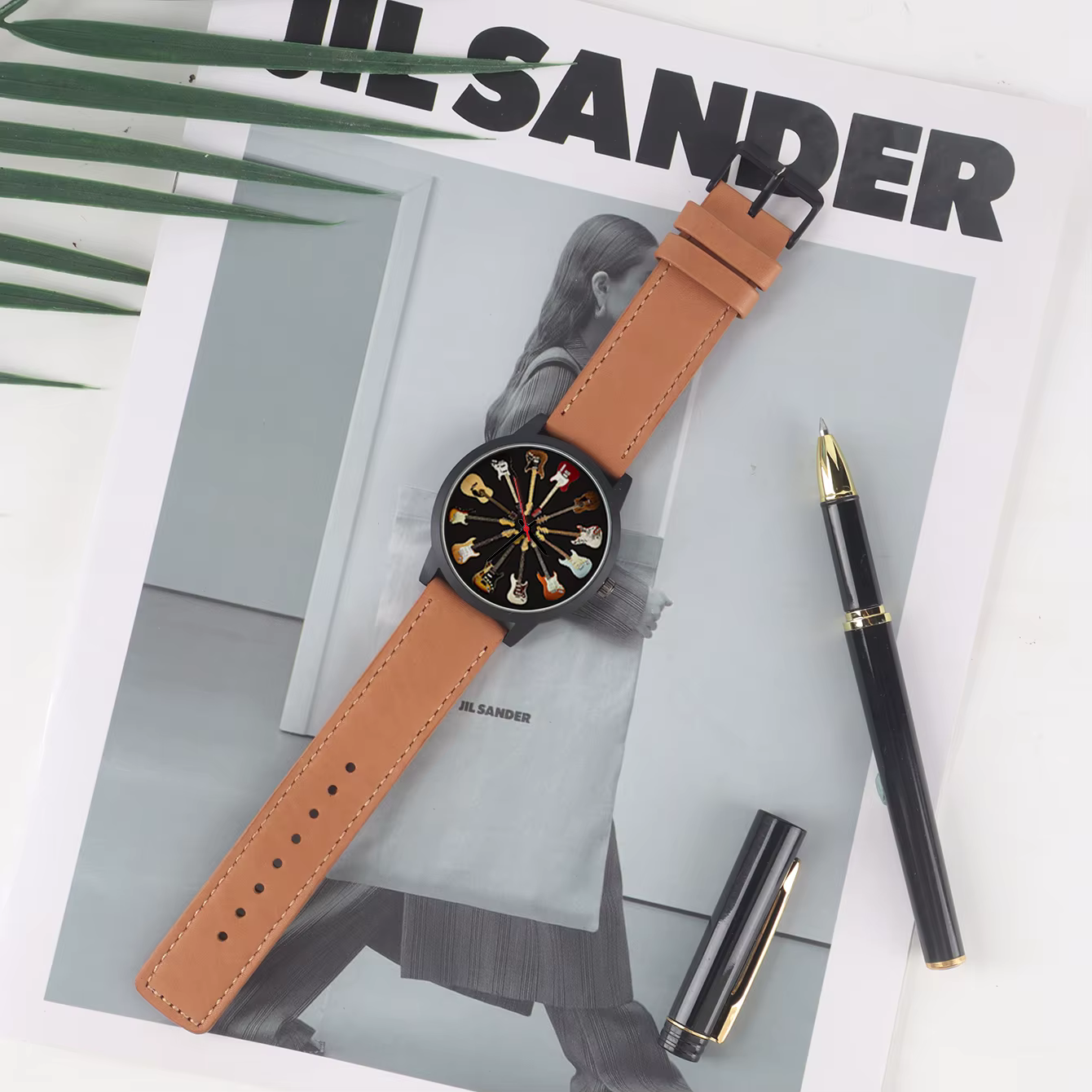 Guitar Chronograph Wrist Original Musical Instrument Hand Clock Unique Watch - Image 3