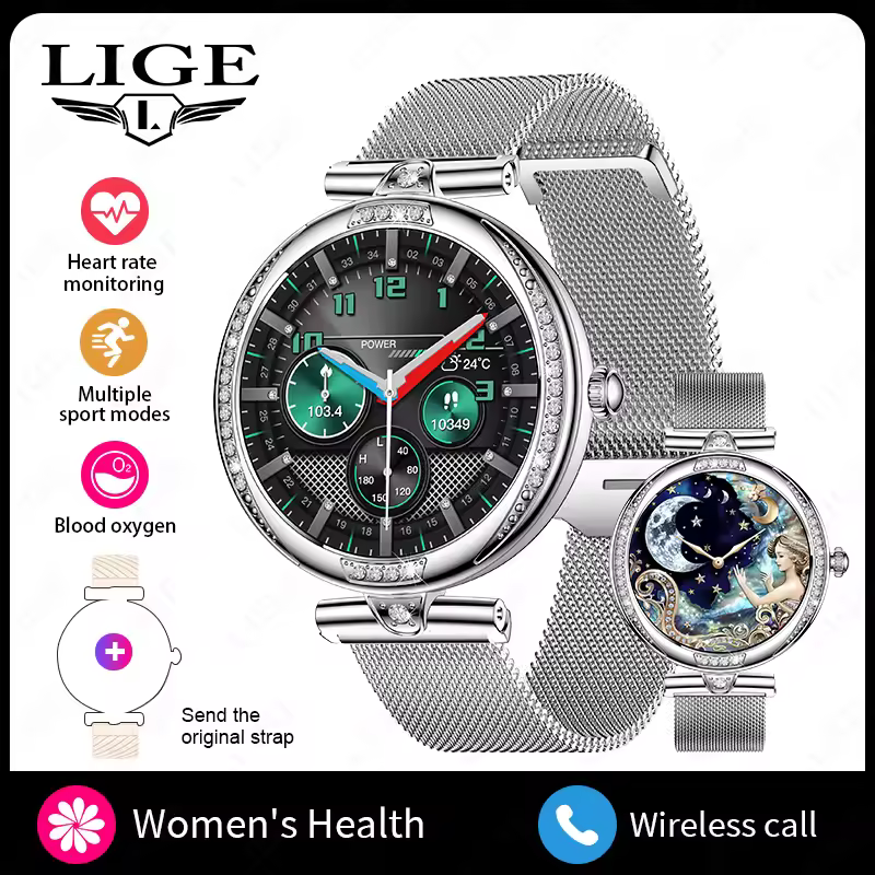 Casual Heart Rate Blood Pressure Monitoring Health Smartwatch