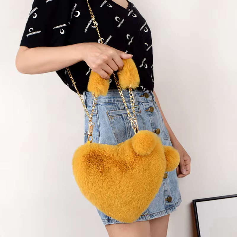 Heart-shaped Diagonal Cross Handle Peach Heart Versatile Handbag