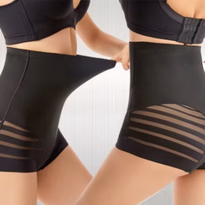 High Waist Shapers Seamless Slimming Tummy Underwear Striped Mesh Shaperwear Panties