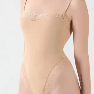 Lace Square Neck Sleeveless Spaghetti Strap Jumpsuit Slimming Bodycon Rompers Tank Tops