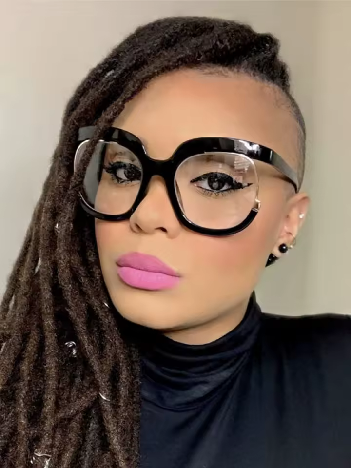 Trendy Large Glasses Spectacle Frame Round Eyeglasses