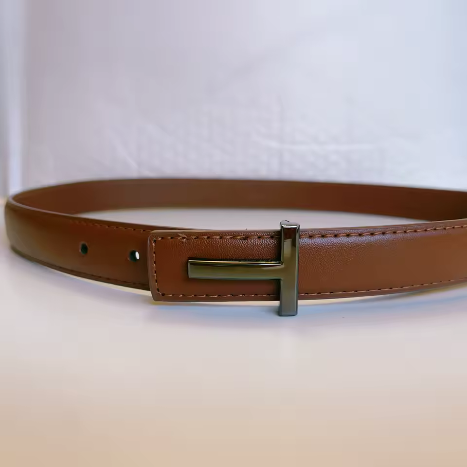 Letter T Belt Jeans Dress Double-Sided Use Belt