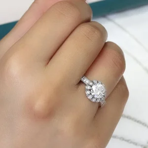 Luxury Brilliant Cubic Zirconia Aesthetic Bridal Marriage Engagement Rings