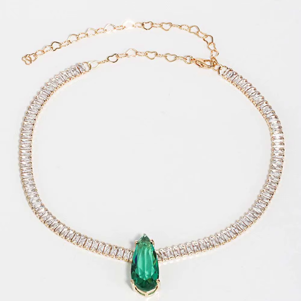 Luxury Charms Rhinetsone Zirconia Drop Wedding Necklace - Image 4