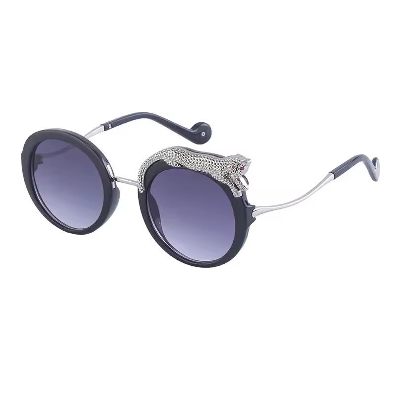 Diamond Gradient Oversized Round Shades Sunglasses