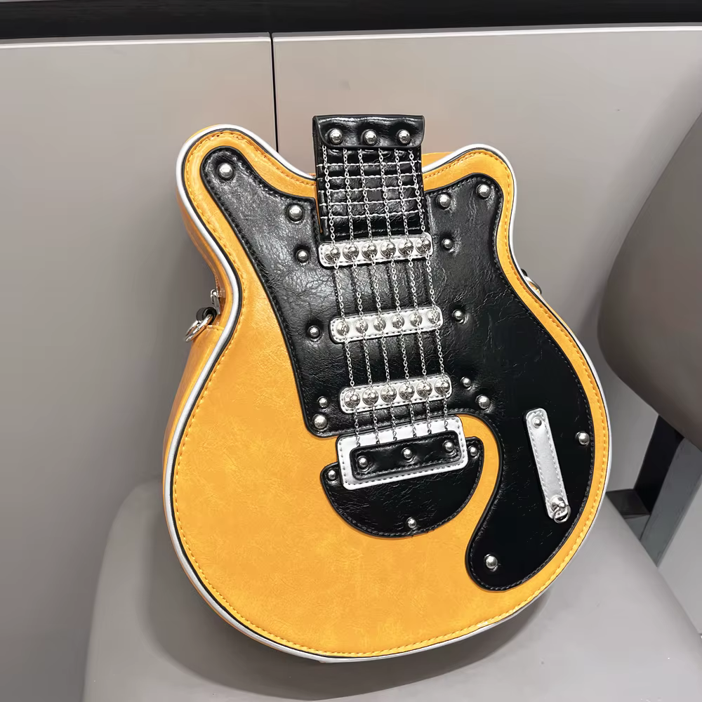 Luxury Handmade Guitar Shape Purse Crossbody Shoulder Bag