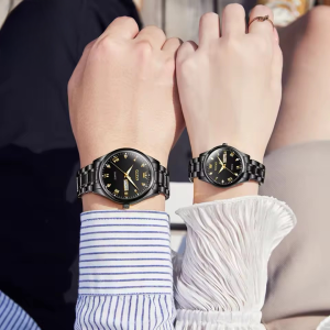Luxury Quartz Wristwatch for Elegant Fashion Dual Calendar Waterproof Hand Clock Couple Watch