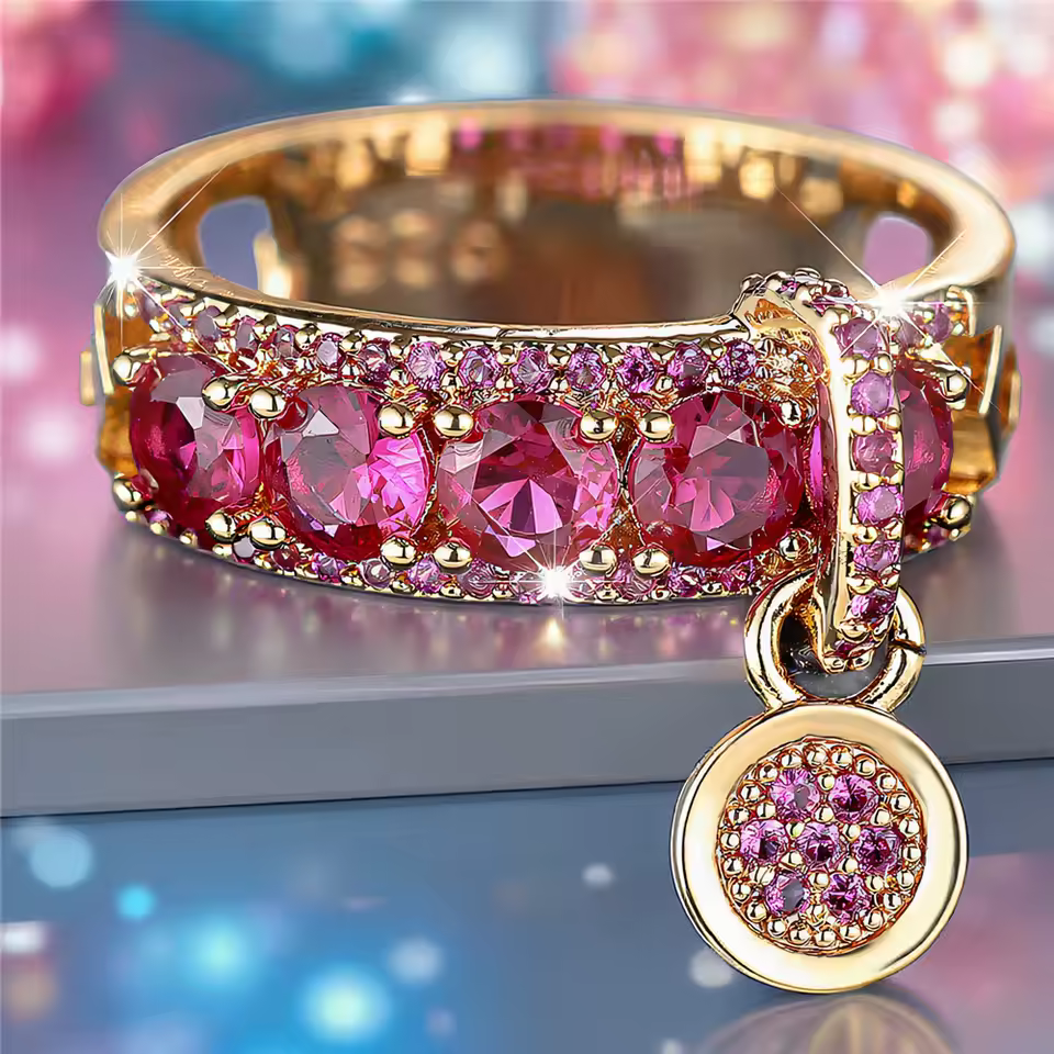 Luxury Round Zircon Stone Engagement Wedding Ring