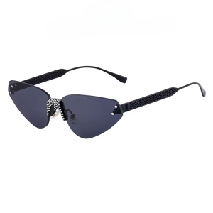 Trendy Retro Anti-reflective Rimless Cat Eye Sunglasses