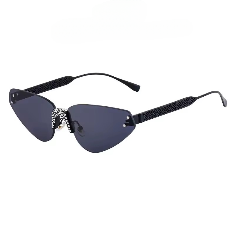 Trendy Retro Anti-reflective Rimless Cat Eye Sunglasses