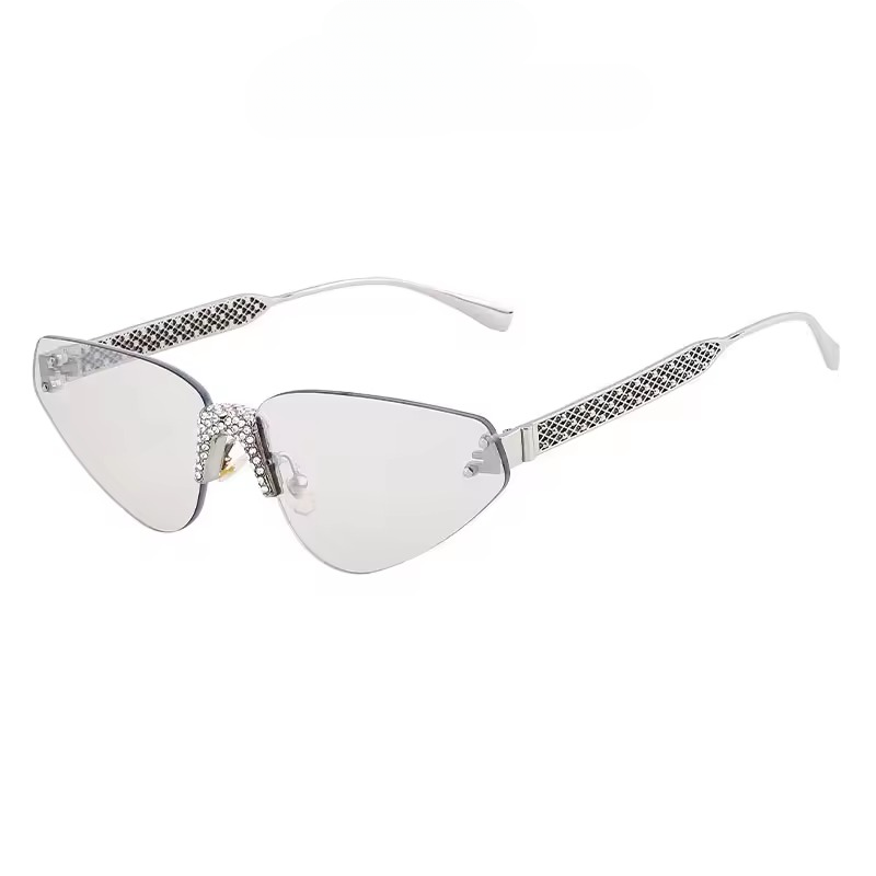 Trendy Retro Anti-reflective Rimless Cat Eye Sunglasses - Image 3