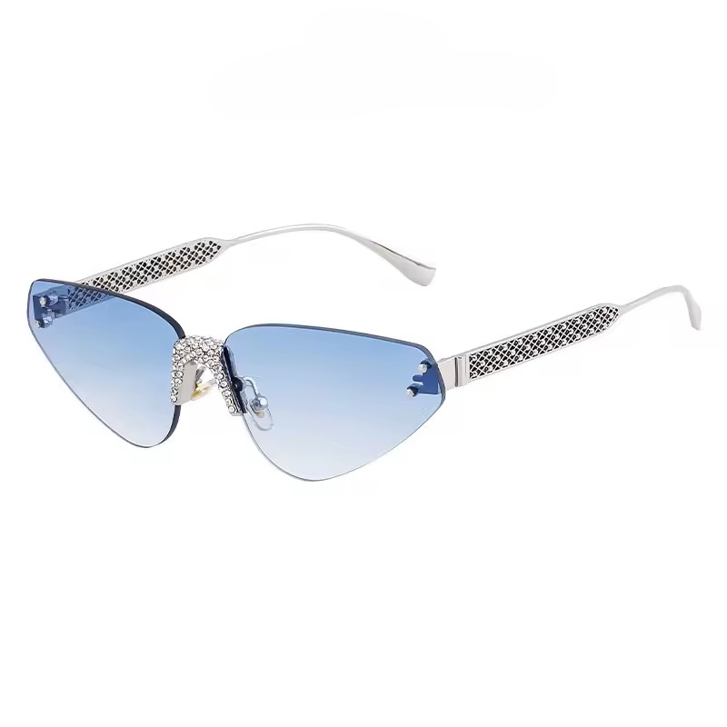 Trendy Retro Anti-reflective Rimless Cat Eye Sunglasses - Image 2