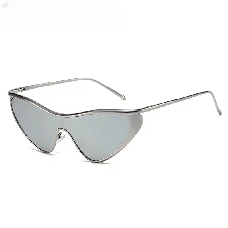 Vintage UV400 Shades Punk Cat Eye One Piece Sun Glasses - Image 3