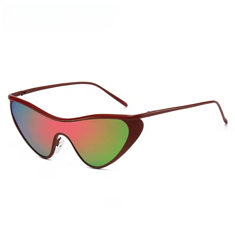 Vintage UV400 Shades Punk Cat Eye One Piece Sun Glasses - Image 2
