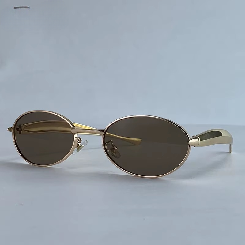 Luxury Vintage Steampunk Metal Frame Traveling Shades Small Oval Sunglasses - Image 5