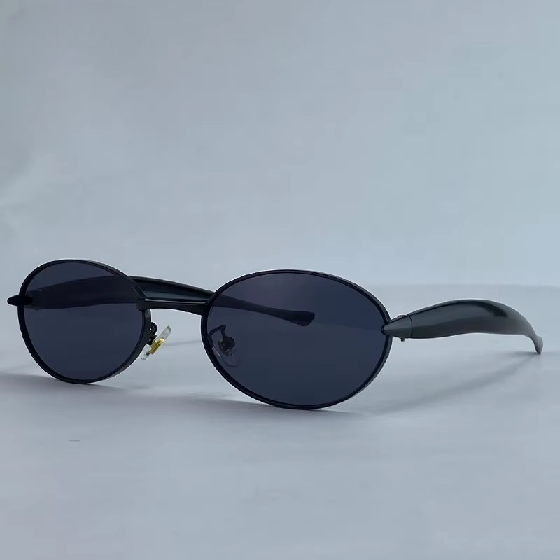 Luxury Vintage Steampunk Metal Frame Traveling Shades Small Oval Sunglasses - Image 3