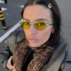 Trendy Traveling Shades Small Oval Punk Sunglasses