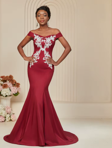 Mermaid Bodice Strappy Back Sophisticated Bespoke Evening Maxi Dresses - Image 2
