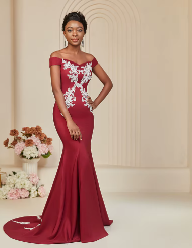 Mermaid Bodice Strappy Back Sophisticated Bespoke Evening Maxi Dresses - Image 3