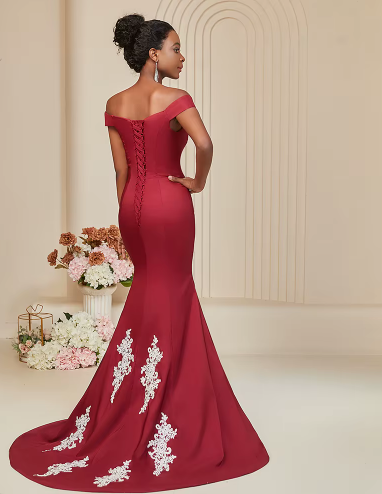 Mermaid Bodice Strappy Back Sophisticated Bespoke Evening Maxi Dresses - Image 6