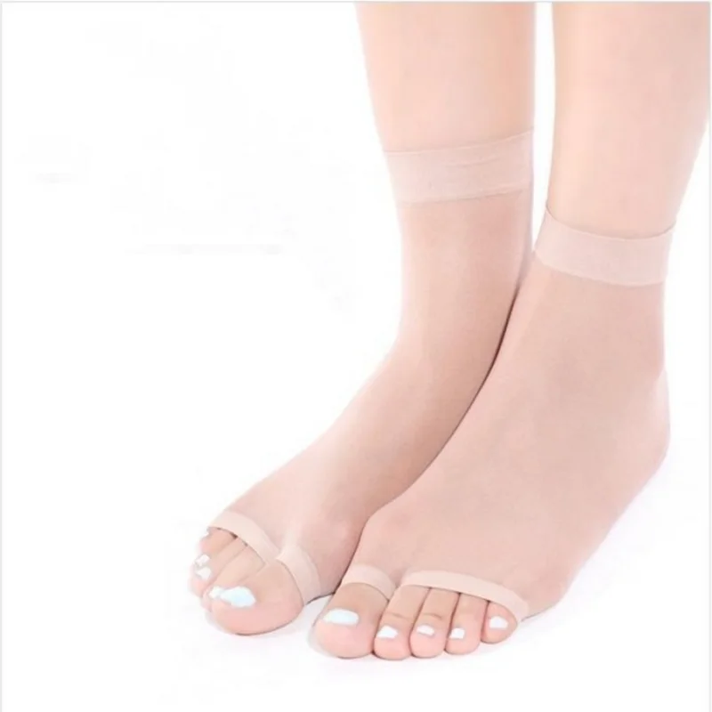 Mesh Breathable Velvet Ankle Ultra-thin Transparent Silk Nylon Open Toe Socks - Image 8