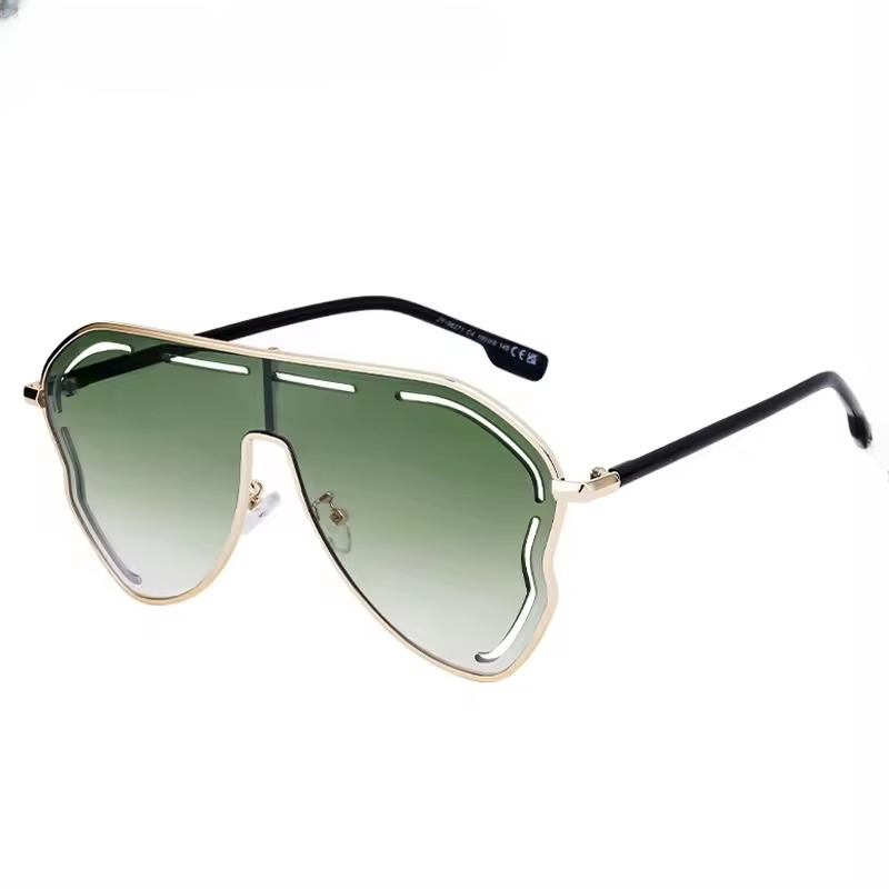 Metal Big Frame Oversized One-Piece Punk Sun Glasses - Image 8