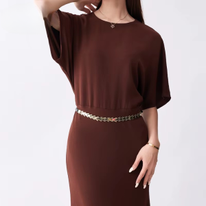 Metal Chain Elegant Waist Corset Leather Waists Dual-use Waistband Belt