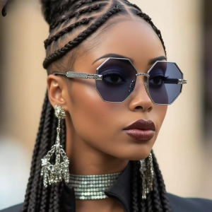 Classic Shades Vintage Oversized Steampunk Metal Frame Square Sunglass