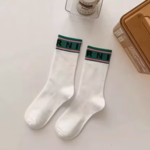 Personality Simple Rib Letter Lovely Cotton Medium Socks